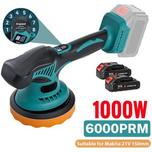 Polijstmachine - Polijstmachines - Polijstset - Polijstmachine Auto - Draadloos - 100 W - 8 Snelheden - Met 2 Accu 21V - Groen/Zwart