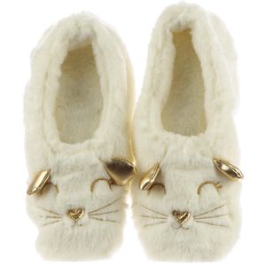 Verwarmde Katten Sloffen Wit - Kat Pantoffels Warme Hot Heat Pack Wintersloffen Winter Magnetron