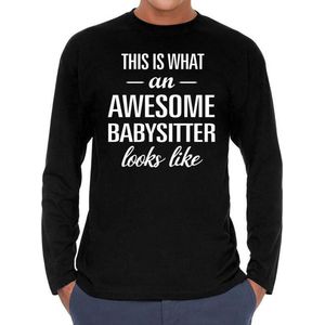 Awesome Babysitter - geweldige oppas cadeau shirt long sleeve zwart heren - beroepen shirts / verjaardag cadeau XL