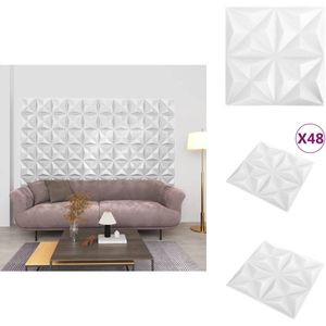 vidaXL 3D Wandpanelen - 50 x 50 cm - EPS - Origamiwit - Wandpaneel