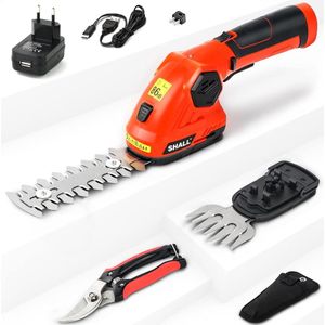 Draadloze 2-in-1 Grasschaar en Heggenschaar - Elektrische Tuintrimmer met Snelle Oplader