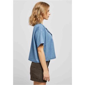 Urban Classics - Light Denim Resort Blouse - S - Blauw