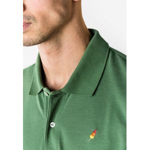 A-dam Green Rocket - Polo Shirt - Heren - Volwassenen - Vegan - Korte Mouwen - Polo's - Katoen - Groen - S