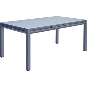 NATERIAL - uitschuifbare tuintafel ODYSSEA - uitschuifbare tafel voor 6 tot 8 personen - 180/240x100cm - eettafel - met glazen blad - aluminium - antraciet