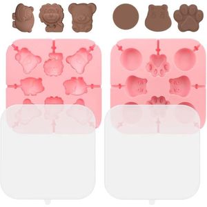 2 Stuks Chocolade Mallen Leuke Kat Poot Schimmel Maken Chocolade Cake Jelly Pudding Anti-aanbak Siliconen Bakvormen