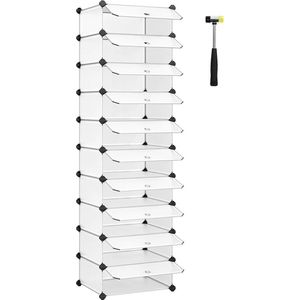 In And OutdoorMatch Schoenenrek Winfield - Wit - 20 paar schoenen - Schoenenkast - Hoogte 173cm