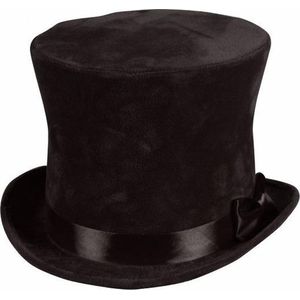 Zwarte hoge hoed - Luxe Velours