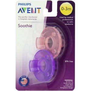 Philips AVENT SCF190/02 fopspeen Klassieke speen Silicone Roze, Paars 0-3 mnd( verpakt in folie)