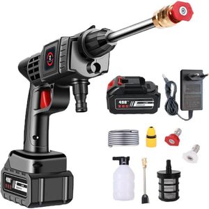 Vevor Elektrische hogedrukreiniger - 200W - Draadloos - 10000Mah batterij - Hogedrukreinigers - Terrasreiniger - 21V Accu - Auto Wassen - Water - Met hogedrukreinigeraccessoires - Reinigingsmachine