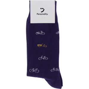 Personality. Socks | Fietssokken donkerpaars | Maat 41-46 | Herensokken | Bakfiets | Wielrenfiets | Mountainbike | Cargo Bike | Urban Arrow | Babboe Big | Van Moof