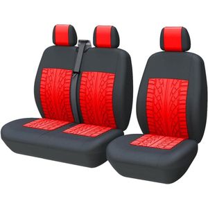 Famanu Stoelhoezen voor bestelwagens, universeel, geschikt voor de meeste bestelwagens, vrachtwagens, voorstoelhoezen voor enkele en dubbele autostoelhoezen voor enkele bestuurder en dubbele