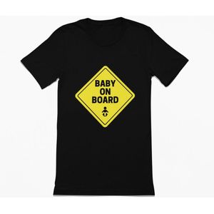 T-shirt Baby On Board - T-shirt korte mouw zwart - Maat XXL - zwangerschapsaankondiging - unieke zwangerschapsaankondiging - originele zwangerschapsaankondiging