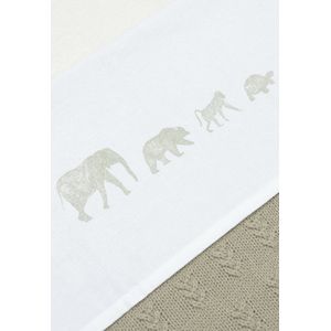 Jollein Baby Laken Ledikant 120x150cm Animals - Olive Green