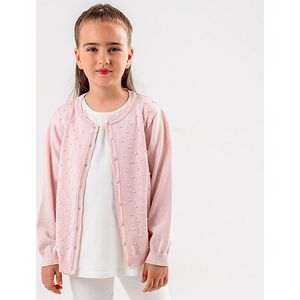 Minora kinderkleding meisjes-8 Jaar-Gebreide Jas - Cardigan voor Meisjes en Jongens- Hoogwaardige Baby Kleding- Ronde Hals Unisex Vest-Roze