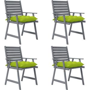 vidaXL Tuinstoelen 4 st met kussens massief acaciahout