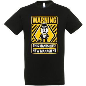 Warning This Man Is Under New Management T-shirt - Vrijgezellen Feest - Bachelor Party - Vrijgezel - Bier Drinken - Vrijgezellenfeest Cadeau Man - Maat XL