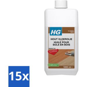 HG - Vloerreinigingsmiddel - Hout Vloerolie - Voedend & Beschermt - 1L - Bulkverpakking - 15 stuks