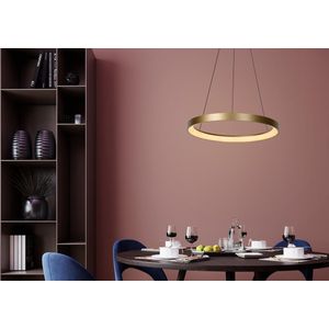 Lucide VIDAL - Hanglamp - Ø 58 cm - LED Dimb. - 1x48W 2700K - Mat Goud / Messing