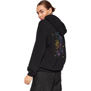 Trendyol Zwart Dik Fleece Gebreid Sweatshirt Met Capuchon, Oversized/Brede Pasvorm Twoaw24Sw00136