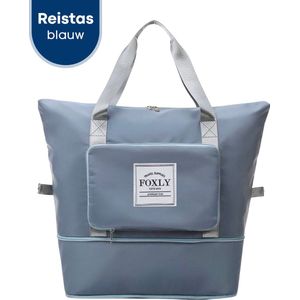 FOXLY® Opvouwbare Handbagage Reistas – Opvouwbaar Tot 28 x 18 cm – Blauw
