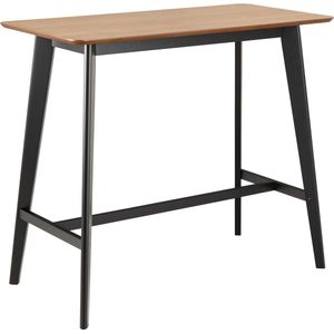 Luvetrex ® Stijlvolle Hoge Bartafel met Eiken Fineer en Zwarte Houten Poten voor Keuken of Bar