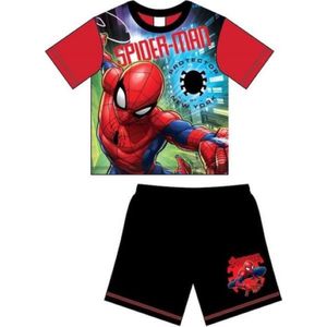 Spiderman shortama - zwart met rood - Marvel Spider-Man pyjama - maat 140
