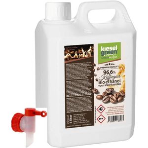 KieselGreen 5 Liter Bio-Ethanol met Koffie Aroma - Bioethanol 96.6%, Veilig voor Sfeerhaarden en Tafelhaarden, Milieuvriendelijk - Premium Kwaliteit Ethanol voor Binnen en Buiten