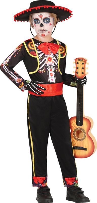 Fiestas Guirca - Kinderkostuum mariachi skeleton 3-4 jaar