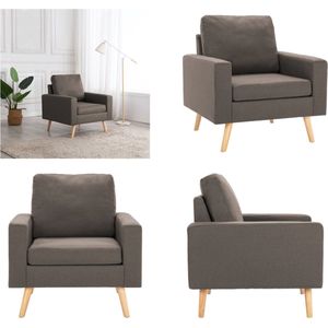 vidaXL Fauteuil stof taupe - Fauteuil - Fauteuils - Stoffen Stoel - Stoffen Stoelen