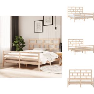 vidaXL Houten Bedframe - 180 x 200 cm - Massief Grenenhout - Rustieke Uitstraling - Bed