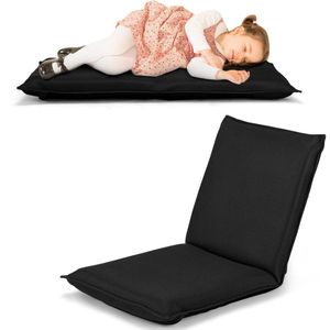COSTWAY Vloerstoel, vloerstoel met 6-traps verstelbare rugleuning, gamestoel gevoerd, vloerbank, meditatiestoel, lazy sofa, vensterstoel, meditatiestoel