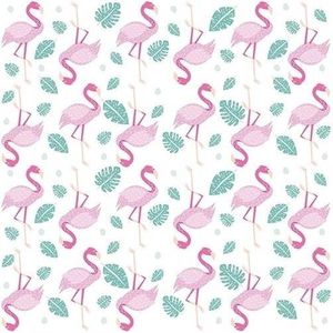 20x Flamingo thema servetten 33 x 33 cm - Papieren servetten