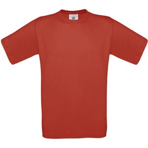 T-shirt Kind 5/6 Y (5/6 ans) B&C Ronde hals Korte mouw Red 100% Katoen