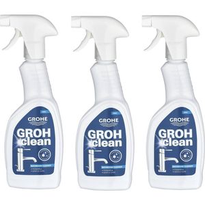 GROHE Grohclean Reiniger - 3x 500 ml - voor Badkamer/Keuken/Toilet - Voordeelverpakking