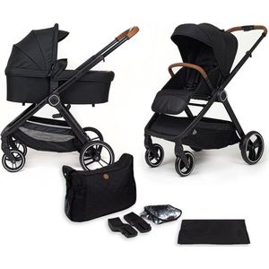 Novi Baby® Neo Kinderwagen - Zwart/Cognac Grip - Inclusief bijpassende luiertas - Geschikt tot 22kg - Inclusief adapterset voor de Maxi-Cosi