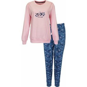 Tenderness Dames Pyjama - Katoen - Lange Mouwen - Roze - Maat S