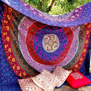 Indiaas tapijt, mandala, veelkleurig