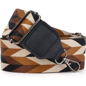 Tassenriem - Bag strap - Bagsstrap - Dames Tas - Schouderband - Verstelbaar - Tassenhengsel - Tassen Band - 140 cm lang - 5,5 cm breed - Canvas - Roestvrijstaal - Camel