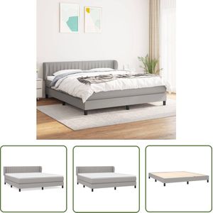 The Living Store Boxspring met matras stof lichtgrijs 160x200 cm - Boxspring Bed - Slaapcomfort - Boxspring Frame - Tweepersoons Bed - Pocketed Spring Mattress