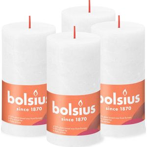 Bolsius - Rustieke Kaars - 4 Stuks - Wit - 13cm