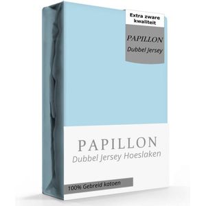 Papillon hoeslaken - dubbel jersey - 90 x 200 - Blauw