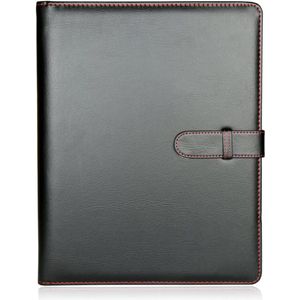 H&S A4 Portfolio Map met Ringband Mechanisme - met 40 Plastic A4 Document Vakken - Zwart Kunstleer Conferentiemap