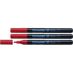 Schneider lakmarker - Maxx 271 - 1-2 mm - rood - 3 stuks - S-127102-3