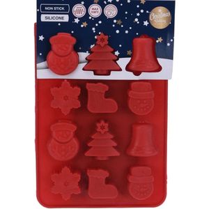 Chocoladevorm Siliconen - 12 figuurtjes - Kerst chocolade vorm - (Kerst)bakvormpjes