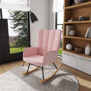 Zaza Home Swing stoel zwaai fauteuil schommelstoel Akzentstuhl Relax fauteuil woonkamer fauteuil voor slaapkamers, tot 120 kg, lams furimiteit, roze