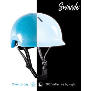 Swivvle® reflecterende fietshelm - Geschikt voor elektrische fiets - 360° reflector helm in Ocean Blue - Mips helm met NTA8776 certificaat - maat L (59-61 cm) - model Sirius