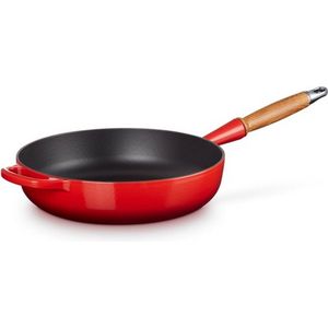 Le Creuset Hapjespan Signature Sauteuse - Kersenrood - Ø 28 cm / 3,6L - Geëmailleerde Anti-aanbaklaag - Duurzaam, Vaatwasserbestendig en Ideaal voor Sauteren en Braden