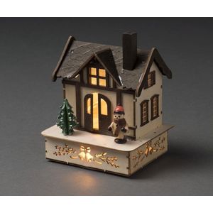 Konstsmide 3230-100 decoratieve verlichting Huisje Lichtdecoratie Huis Kerst figuur 4 lampen LED 0,24 W