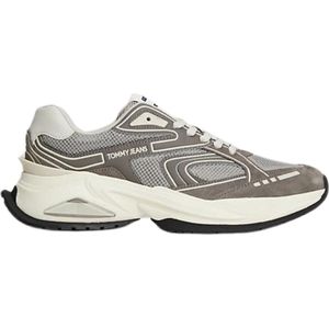 Tommy Hilfiger TJM Comfort Runner Leer Mesh Heren - Grijs - Maat 43