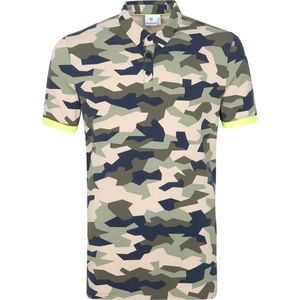 Blue Industry - Polo Army Multicolour - Modern-fit - Heren Poloshirt Maat S